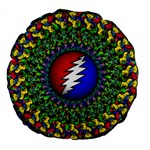 Grateful Dead Pattern Large 18  Premium Round Cushions Back