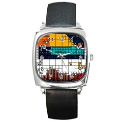 Abstract Statistic Rectangle Classification Square Metal Watch by Wav3s