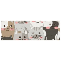 Cute Cats Seamless Pattern Banner And Sign 9  X 3  by Wav3s