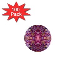 Indian Summer Patterns 1  Mini Buttons (100 Pack)  by kaleidomarblingart