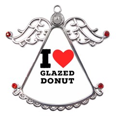 I Love Glazed Donut Metal Angel With Crystal Ornament by ilovewhateva