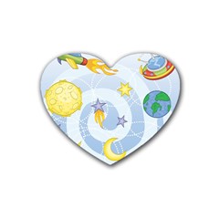 Science Fiction Outer Space Rubber Coaster (heart) by Ndabl3x