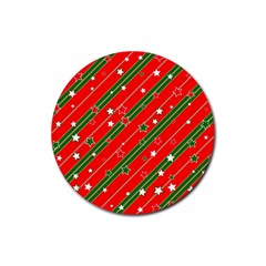 Christmas Paper Star Texture Rubber Coaster (round) by Ndabl3x