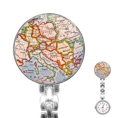 Map Europe Globe Countries States Stainless Steel Nurses Watch by Ndabl3x