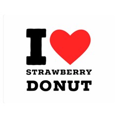 I Love Strawberry Donut Premium Plush Fleece Blanket (medium) by ilovewhateva