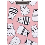 Cute Cats Cartoon Seamless-pattern A4 Acrylic Clipboard Front