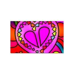 Stained Glass Love Heart Sticker Rectangular (100 Pack) by Vaneshart