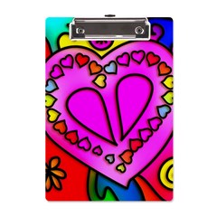 Stained Glass Love Heart A5 Acrylic Clipboard by Vaneshart