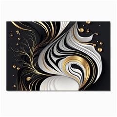 Pattern Gold Marble Postcards 5  X 7  (pkg Of 10) by Vaneshop