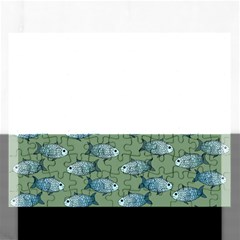 Fishes Pattern Background Theme Rectangular Jigsaw Puzzl by Vaneshop