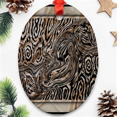 Zebra Abstract Background Ornament (oval) by Vaneshop