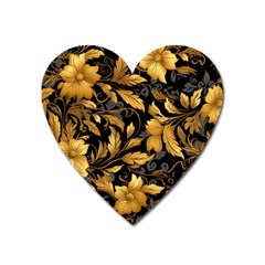 Flower Gold Floral Heart Magnet by Vaneshop