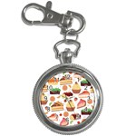 Seamless Pattern Hand Drawing Cartoon Dessert And Cake Key Chain Watches Front