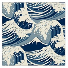 Japanese Wave Pattern Square Satin Scarf (36  X 36 ) by Wav3s