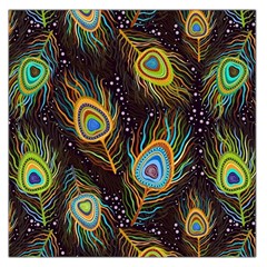 Pattern Feather Peacock Square Satin Scarf (36  X 36 ) by Wav3s