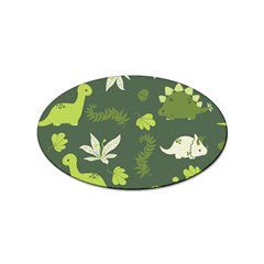 Cute Dinosaur Pattern Sticker (oval) by Wav3s