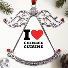 I Love Chinese Cuisine Metal Angel With Crystal Ornament by ilovewhateva