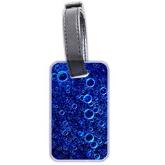 Blue Bubbles Abstract Luggage Tag (two Sides) by Vaneshop