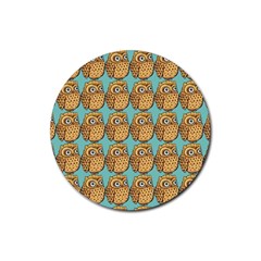 Owl Bird Pattern Rubber Coaster (round) by Vaneshop