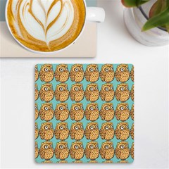 Owl Bird Pattern Uv Print Square Tile Coaster  by Vaneshop