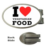 I love vegetarian food Money Clips (Oval)  Front