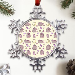 Beautiful Beauty Cartoon Cat Metal Large Snowflake Ornament by Grandong