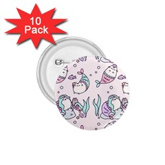 Cartoon Cat Cute Animal Design Drawing Illustration Kawaii 1 75  Buttons (10 Pack) by Grandong