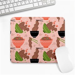 Doodle Yakisoba Seamless Pattern Background Cartoon Japanese Street Food Large Mousepad by Grandong