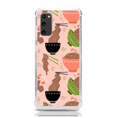 Doodle Yakisoba Seamless Pattern Background Cartoon Japanese Street Food Samsung Galaxy S20 6 2 Inch Tpu Uv Case by Grandong