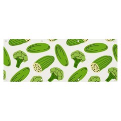 Vegetable Pattern With Composition Broccoli Banner And Sign 8  X 3  by Grandong