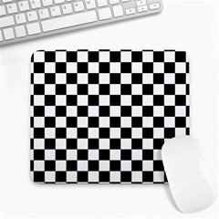 Black White Checker Pattern Checkerboard Large Mousepad by Cowasu