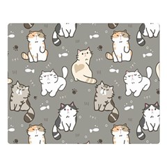 Cute Cat Pattern Cartoon Premium Plush Fleece Blanket (large) by Cowasu