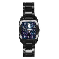 Horror Psychedelic Art Stainless Steel Barrel Watch by Cowasu