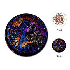 The Game Monster Stained Glass Playing Cards Single Design (round) by Cowasu