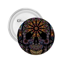 Skull Death Mosaic Artwork Stained Glass 2 25  Buttons by Cowasu