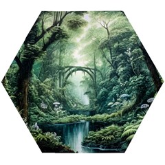 River Forest Wood Nature Wooden Puzzle Hexagon by Ndabl3x