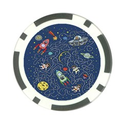 Cat Cosmos Cosmonaut Rocket Poker Chip Card Guard by Cowasu