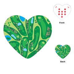 Golf Course Par Golf Course Green Playing Cards Single Design (heart) by Cowasu