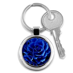 Blue Roses Flowers Plant Romance Blossom Bloom Nature Flora Petals Key Chain (round) by Cowasu