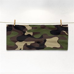 Texture Military Camouflage Repeats Seamless Army Green Hunting Hand Towel by Cowasu