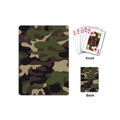 Texture Military Camouflage Repeats Seamless Army Green Hunting Playing Cards Single Design (mini) by Cowasu