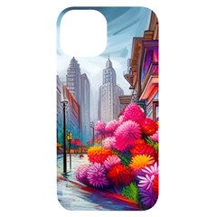 Flowers In The City  Iphone 14 Black Uv Print Case by amiisukyokcreatives