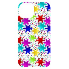 Snowflake Pattern Repeated Iphone 14 Black Uv Print Case by Amaryn4rt