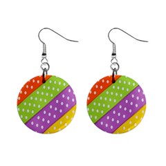 Colorful Easter Ribbon Background Mini Button Earrings by Simbadda