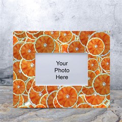 Oranges Background Texture Pattern White Tabletop Photo Frame 4 x6  by Simbadda
