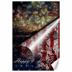 Independence Day Background Abstract Grunge American Flag Canvas 12  X 18  by Ravend