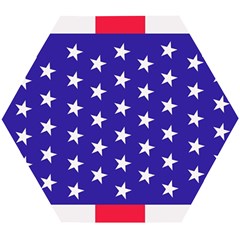 Usa Independence Day July Background Wooden Puzzle Hexagon by Vaneshop