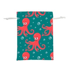 Cute-smiling-red-octopus-swimming-underwater Lightweight Drawstring Pouch (s) by uniart180623