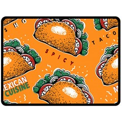 Seamless-pattern-with-taco Fleece Blanket (large) by uniart180623