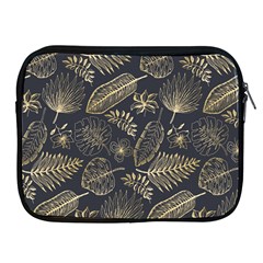 Elegant-pattern-with-golden-tropical-leaves Apple Ipad 2/3/4 Zipper Cases by uniart180623